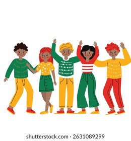 Black history day cartoon vector illustration on the white background.