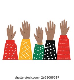 Black history day cartoon vector illustration on the white background.