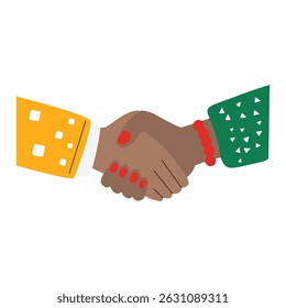 Black history day handshake illustration.