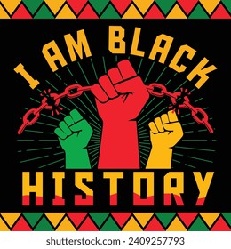 I am Black history, Designs Bundle, Streetwear T-shirt Designs Artwork Set, Graffiti Vector Collection for Apparel and Clothing Print. svg