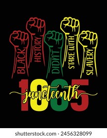 La historia negra no empezó con la esclavitud  Diseño de tipografía de Plantilla de impresión de camiseta del día de Juneteenth feliz para el arte