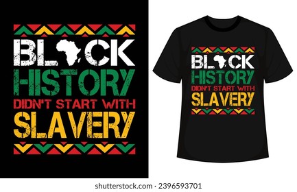 La historia negra no comenzó con el diseño de camisetas de esclavos, camiseta de citas de historia negra, camiseta de BHM, dichos afroamericanos, archivo vector afroamericano para corte del circuito de siluetas