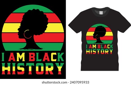 Soy historia negra, diseño gráfico de camisetas vectoriales. Plantilla vectorial de diseño de camisetas del mes de Historia Negra. camisetas de historia negra preparadas para cualquier artículo impreso.