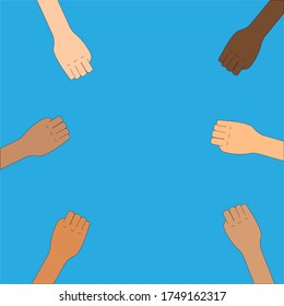Black history. Hands, arms, black lives matter hashtag social media symbol isolated vector design.