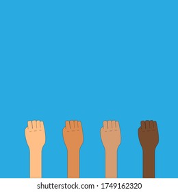 Black history. Hands, arms, black lives matter hashtag social media symbol isolated vector design.