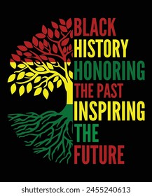 La Historia Negra En Honor Al Pasado Inspirando El Futuro  Diseño de tipografía de Plantilla de impresión de camiseta del día de Juneteenth feliz para el arte