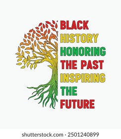 Black History Honoring The Past Inspiring The Future. Afro American  Black History Month T-shirt design