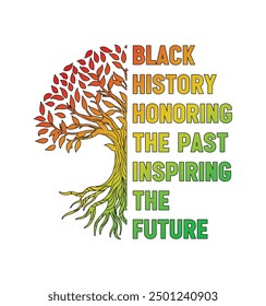 Black History Honoring The Past Inspiring The Future. Afro American  Black History Month T-shirt design