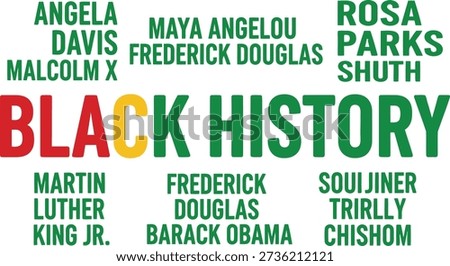 Black History Influential Names Typography Design