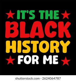 It's the black history for me   vector typography Juneteenth t-shirt design


