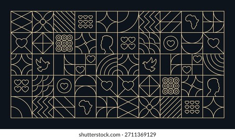 Fondo de patrón de líneas mínimas de historia negra