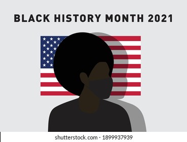 Black History Month 2020 USA flag vector