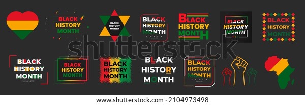 black history month 2022. Vector African
American History Designs set with text, map for poster, print,
card, banner, background. black history month vector set. black
history month text
design	
