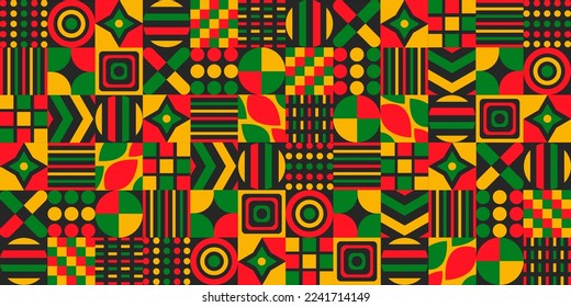 black history month 2023 background. African American History or Black History Month. Juneteenth Independence Day Background.  Freedom or Emancipation day. Neo Geometric pattern concept