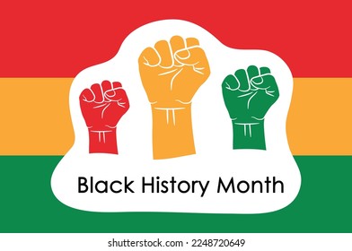 Black History Month 2023, black resistance, vector illustration in Pan-African colours