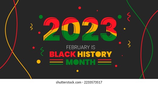 fondo de texto del mes de historia negra de 2023. fondo del mes de historia negra. El Mes de la Historia Afroamericana o de la Historia Negra. Se celebra anualmente en febrero en los Estados Unidos y Canadá. 