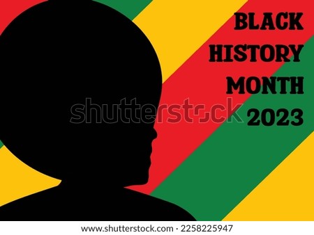 Black history month 2023 vector illustration on a stripey background