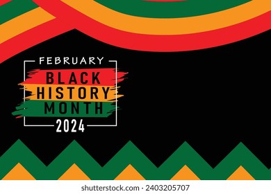 Black history month 2024 African American history celebration vector illustration design with copy space. EPS 10