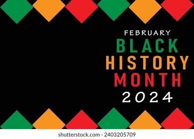 Black history month 2024 African American history celebration vector illustration design with copy space. EPS 10