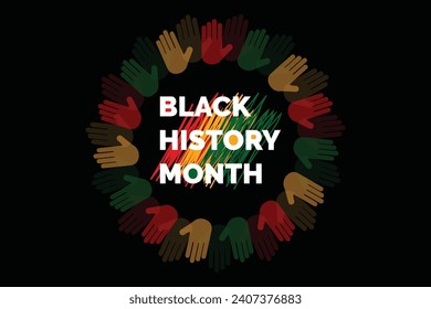 Black history month 2024 African American history celebration vector illustration	