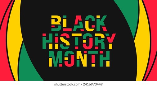 Black history month 2024 hand drawing colorful font letter typography background design template. Celebrated February in Africa, united state and Canada.