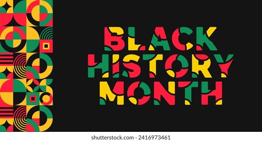 Black history month 2024 hand drawing colorful font letter typography background design template. Celebrated February in Africa, united state and Canada.