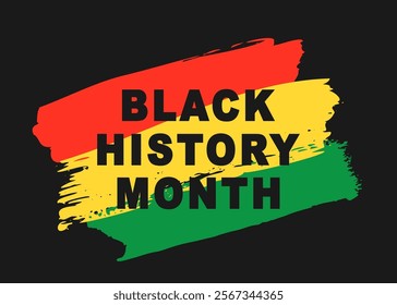 Black History Month 2025 African American Colorful Typography Banner Template. Social Media Poster Design Background. National Holiday of USA, Canada and United Kingdom. Vector Illustration.