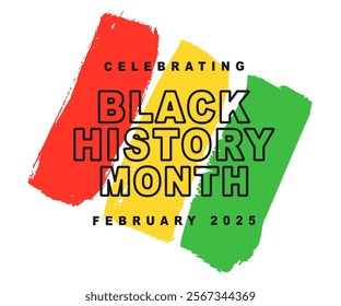 Black History Month 2025 African American Colorful Typography Banner Template. Social Media Poster Design Background. National Holiday of USA, Canada and United Kingdom. Vector Illustration.