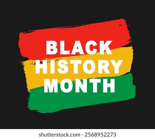 Black History Month 2025 African American Colorful Typography Banner Template. Social Media Poster Design Background. National Holiday of USA, Canada and United Kingdom. Vector Illustration.