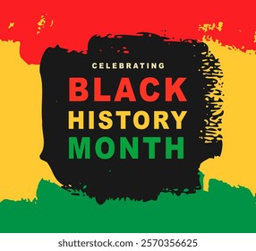 Black History Month 2025 African American Colorful Typography Banner Template. Social Media Poster Design Background. National Holiday of USA, Canada and United Kingdom. Vector Illustration.