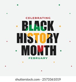 Black History Month 2025 African American Colorful Banner Template. Social Media Poster Design Background. National Holiday of USA, Canada and United Kingdom. Vector Illustration.
