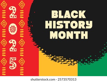 Black History Month 2025 African American Colorful Typography Banner Template. Social Media Poster Design Background. National Holiday of USA, Canada and United Kingdom. Vector Illustration.