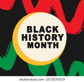 Black History Month 2025 African American Colorful Typography Banner Template. Social Media Poster Design Background. National Holiday of USA, Canada and United Kingdom. Vector Illustration.