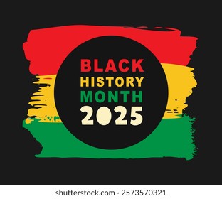 Black History Month 2025 African American Colorful Typography Banner Template. Social Media Poster Design Background. National Holiday of USA, Canada and United Kingdom. Vector Illustration.