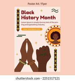 Black History Month a4 vector flyer illustration design