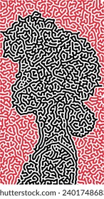 Black History Month Abstract Colorful Background with Silhouette of Africa Woman for Wallpaper, Poster Design