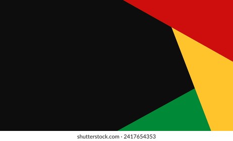 Black History Month Abstract Geometric Banner. Red, Green, And Yellow Colors. Vector Wallpaper