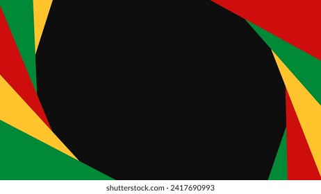 Black History Month Abstract Geometric Banner. Red, Green, And Yellow Colors. Vector Wallpaper