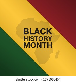 Black History Month and africa map. vector modern design illustration.