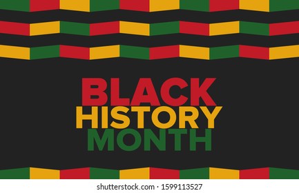 Black History Month. African American History. Celebrated annual. In February in United States and Canada. In October in Great Britain. Poster, card, banner, background. Vector illustration