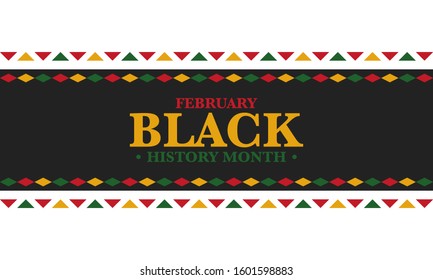 Black History Month. African American History. Celebrated annual. In February in United States and Canada. In October in Great Britain. Poster, card, banner, background. Vector illustration