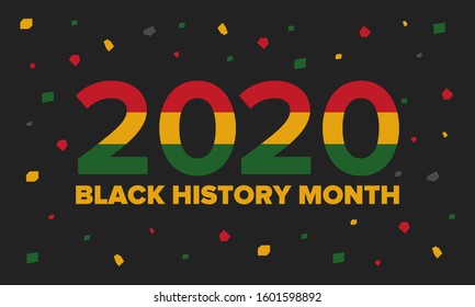 Black History Month. African American History. Celebrated annual. In February in United States and Canada. In October in Great Britain. Poster, card, banner, background. Vector illustration