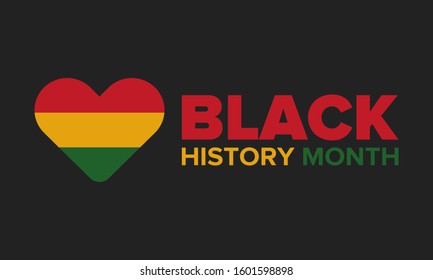 Black History Month. African American History. Celebrated annual. In February in United States and Canada. In October in Great Britain. Poster, card, banner, background. Vector illustration