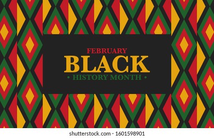 Black History Month. African American History. Celebrated annual. In February in United States and Canada. In October in Great Britain. Poster, card, banner, background. Vector illustration