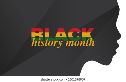 Black History Month. African American History. Celebrated annual. In February in United States and Canada. In October in Great Britain. Poster, card, banner, background. Vector illustration