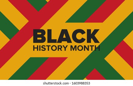 Black History Month. African American History. Celebrated annual. In February in United States and Canada. In October in Great Britain. Poster, card, banner, background. Vector illustration