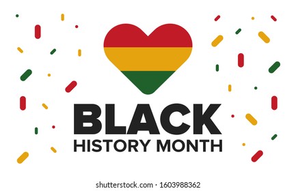 Black History Month. African American History. Celebrated annual. In February in United States and Canada. In October in Great Britain. Poster, card, banner, background. Vector illustration