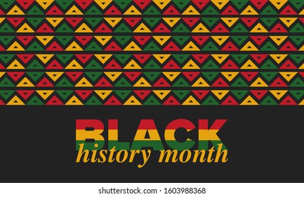 Black History Month. African American History. Celebrated annual. In February in United States and Canada. In October in Great Britain. Poster, card, banner, background. Vector illustration