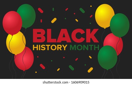 Black History Month. African American History. Celebrated annual. In February in United States and Canada. In October in Great Britain. Poster, card, banner, background. Vector illustration