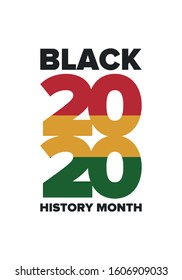 Black History Month. African American History. Celebrated annual. In February in United States and Canada. In October in Great Britain. Poster, card, banner, background. Vector illustration